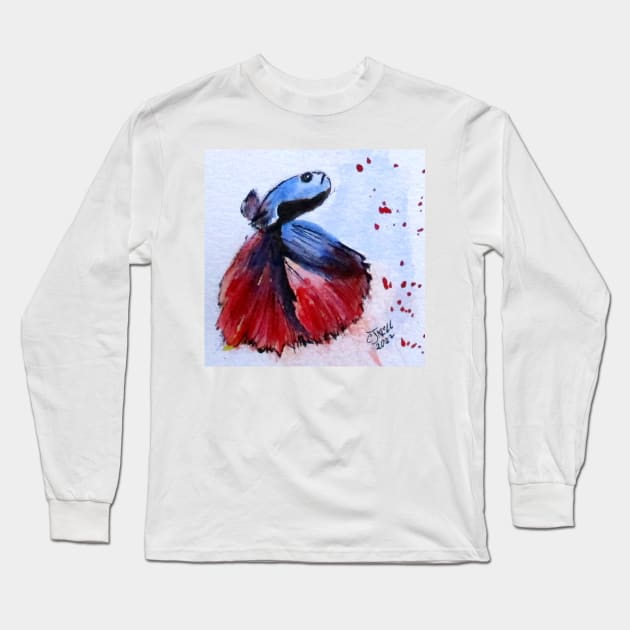 Betta Fish No3 Long Sleeve T-Shirt by cjkell